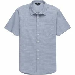 Hot Sale 🛒 Stoic Solid Texture Short Sleeve Button Down Shirt Men's ❤️ -Stoic Elegant shop BLU 4