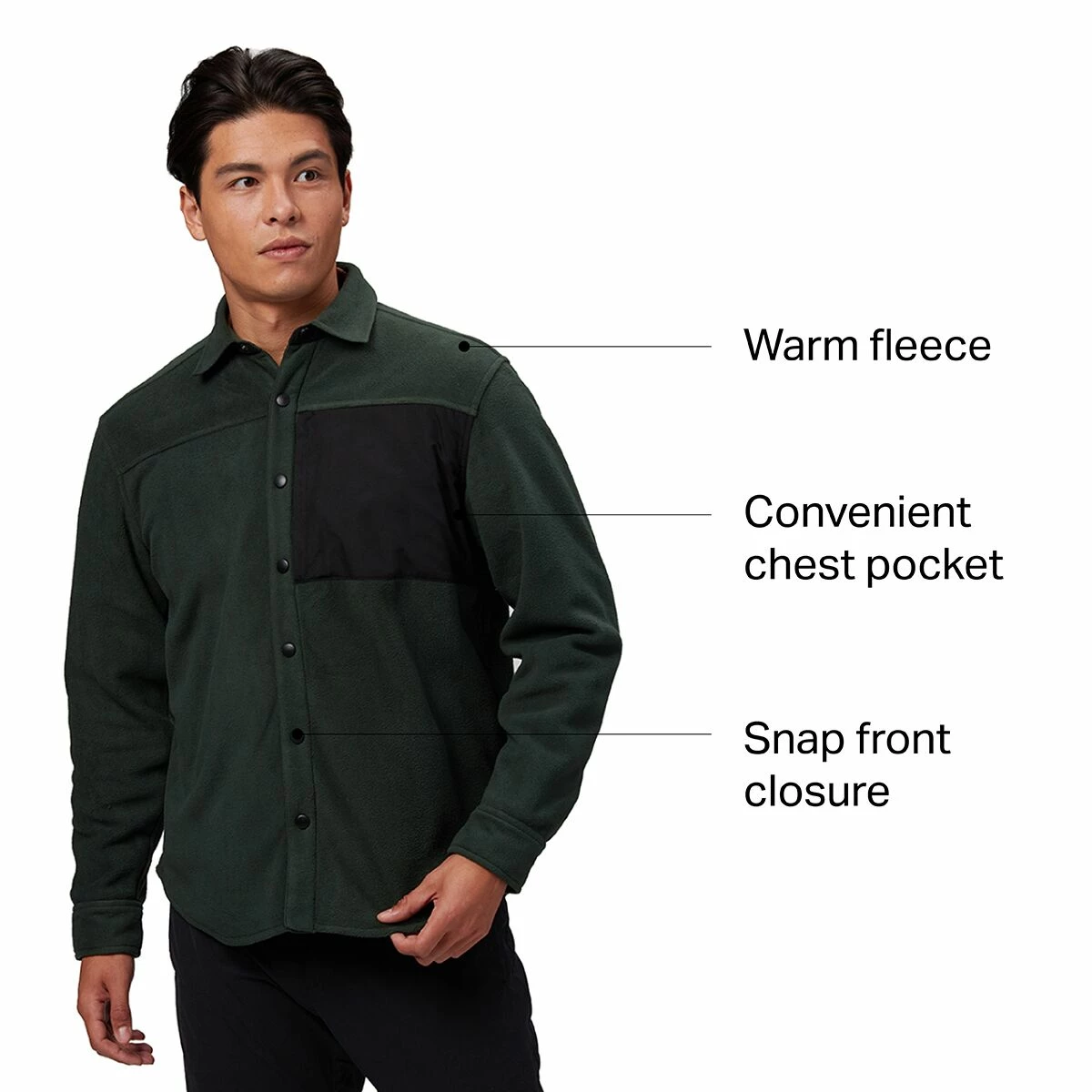 Budget 👍 Stoic Snap Front Fleece Shirt Men's ⌛ 2 Budget 👍 Stoic Snap Front Fleece Shirt Men's ⌛ - Image 2