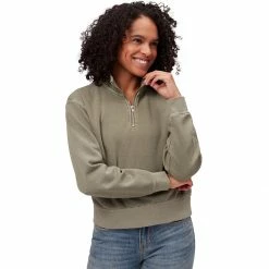 Cheap 🌟 Stoic Cotton Cropped 1/4 Zip Pullover Women's 😀