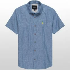 Best deal 🎁 Stoic Crosshatch Linen Short Sleeve Button Down Shirt Men's ⌛ -Stoic Elegant shop NAV D4 1