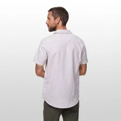 Best deal 🎁 Stoic Crosshatch Linen Short Sleeve Button Down Shirt Men's ⌛ -Stoic Elegant shop SAN D4