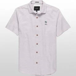 Best deal 🎁 Stoic Crosshatch Linen Short Sleeve Button Down Shirt Men's ⌛ -Stoic Elegant shop SAN D5