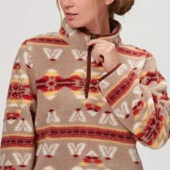 Wholesale ✨ Stoic Pattern Sherpa 1/4 Zip Pullover Women's 😀 -Stoic Elegant shop SUN D4