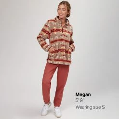 Wholesale ✨ Stoic Pattern Sherpa 1/4 Zip Pullover Women's 😀 -Stoic Elegant shop SUN D7