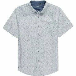 Cheapest 🔔 Stoic Spacedye Print Short Sleeve Woven Button Down Shirt Men's 👏 -Stoic Elegant shop WHI 5