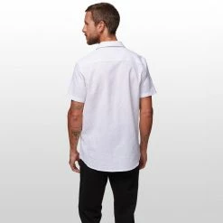 Best deal 🎁 Stoic Crosshatch Linen Short Sleeve Button Down Shirt Men's ⌛ -Stoic Elegant shop WHI D3