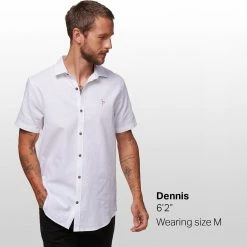 Best deal 🎁 Stoic Crosshatch Linen Short Sleeve Button Down Shirt Men's ⌛ -Stoic Elegant shop WHI D6